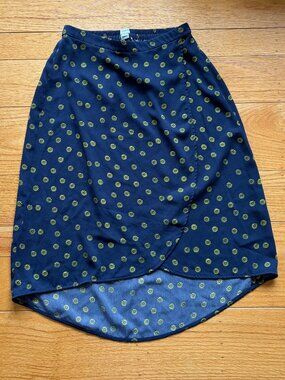 J. Crew Navy and Yellow Daisy Skirt in Size Small